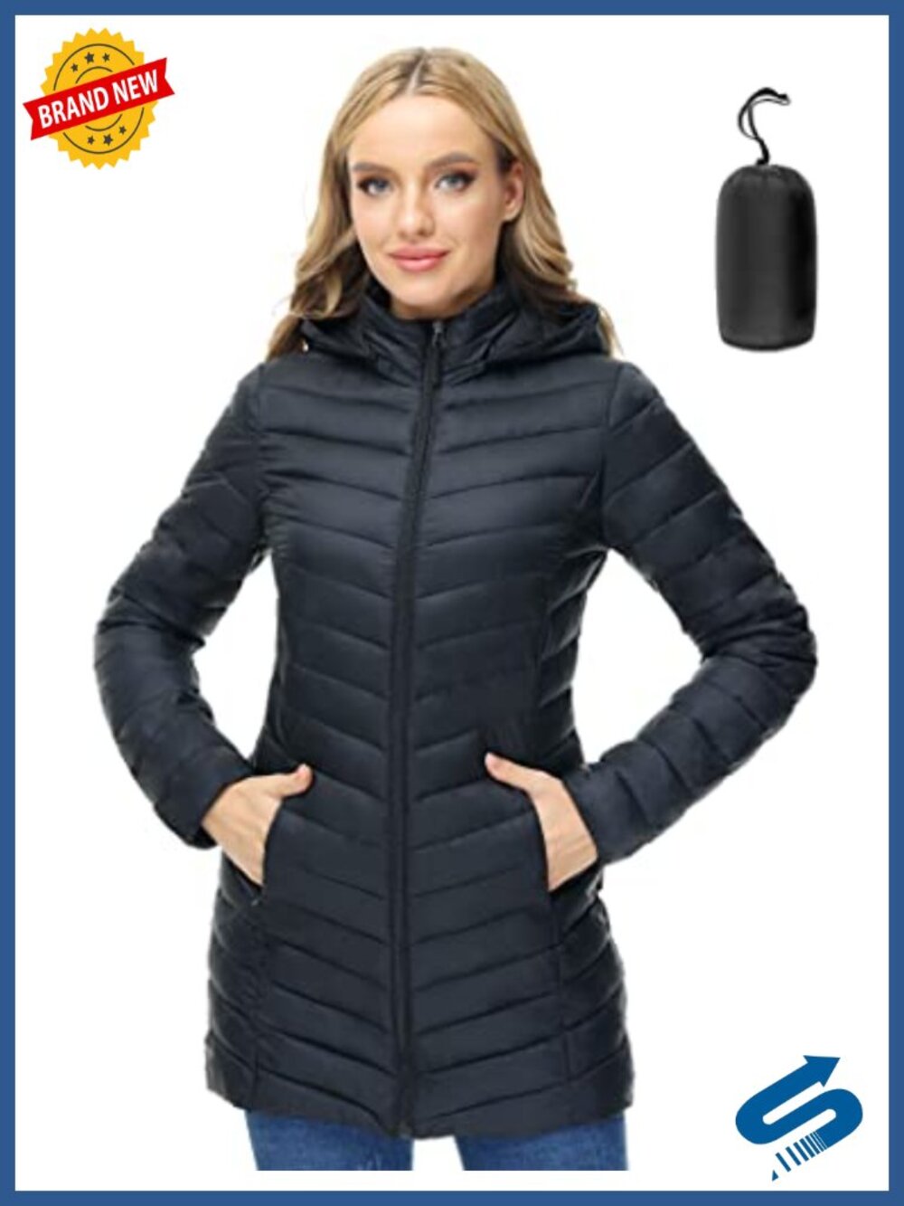 Women's Hooded Lightweight Packable Puffer Jacket